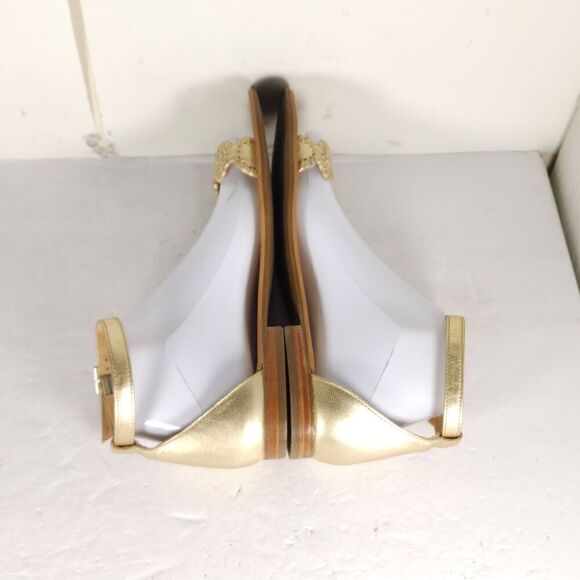 Jack Rogers Women's Daphne US8,5M Rose Gold Leather Ankle Strap Flats Sandals - Picture 12 of 14